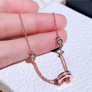 18K Rose Gold Plated Diamond Bracelet